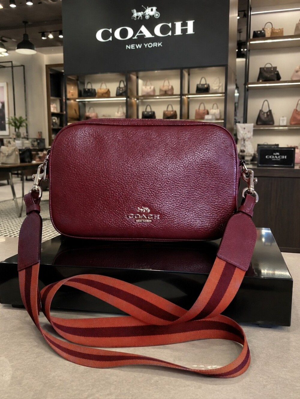 Coach Leather Crossbody Double Zipper Bag